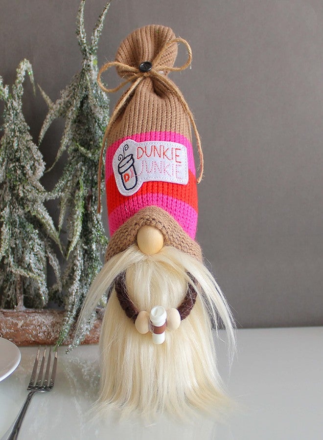 AWISBI Coffee Gnome Plush Coffee Bar Decor, Farmhouse Coffee Decor for Coffee Bar, Handmade Scandinavian Swidish Tomte Tiered Tray Kitchen Decor, Coffee Lover Gift, 10inch - Image 2